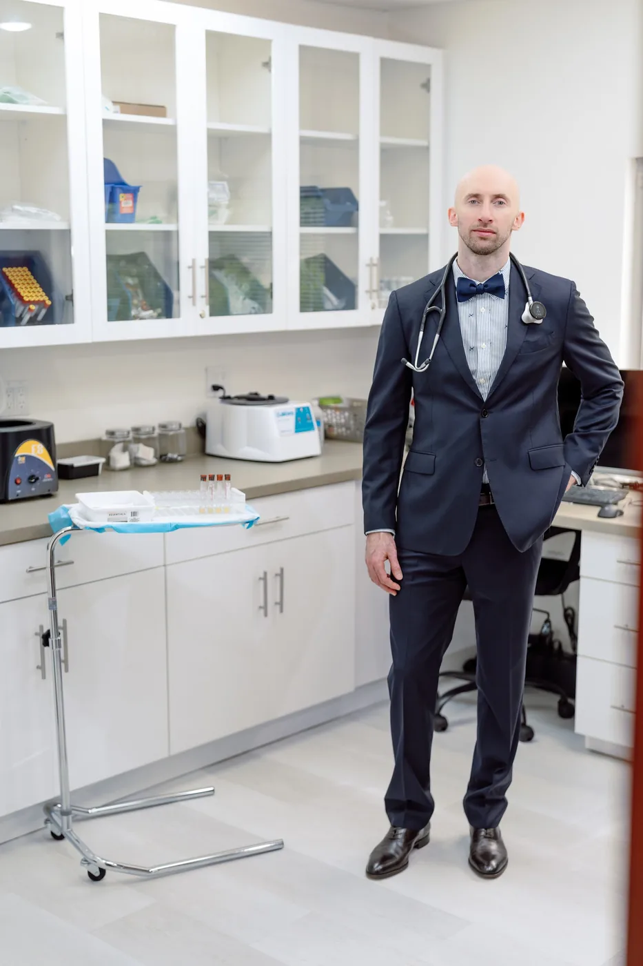 Dr. Tristan Steinberger in a treatment room at Gables Pain, Coral Gables