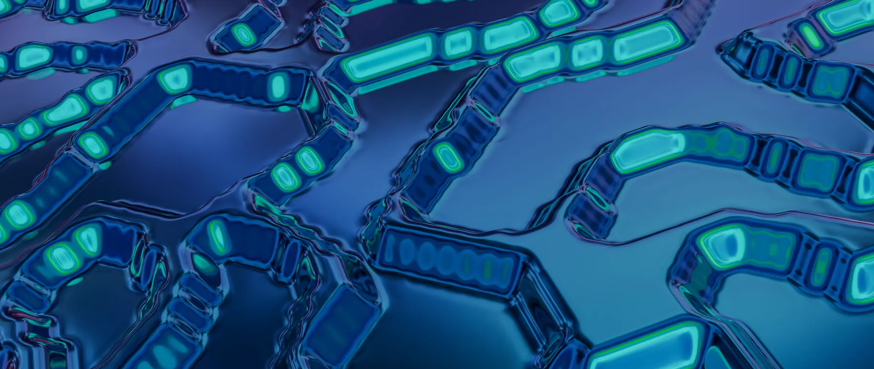 High-tech abstract art featuring blue and teal circuit-like patterns with a digital vibe.
